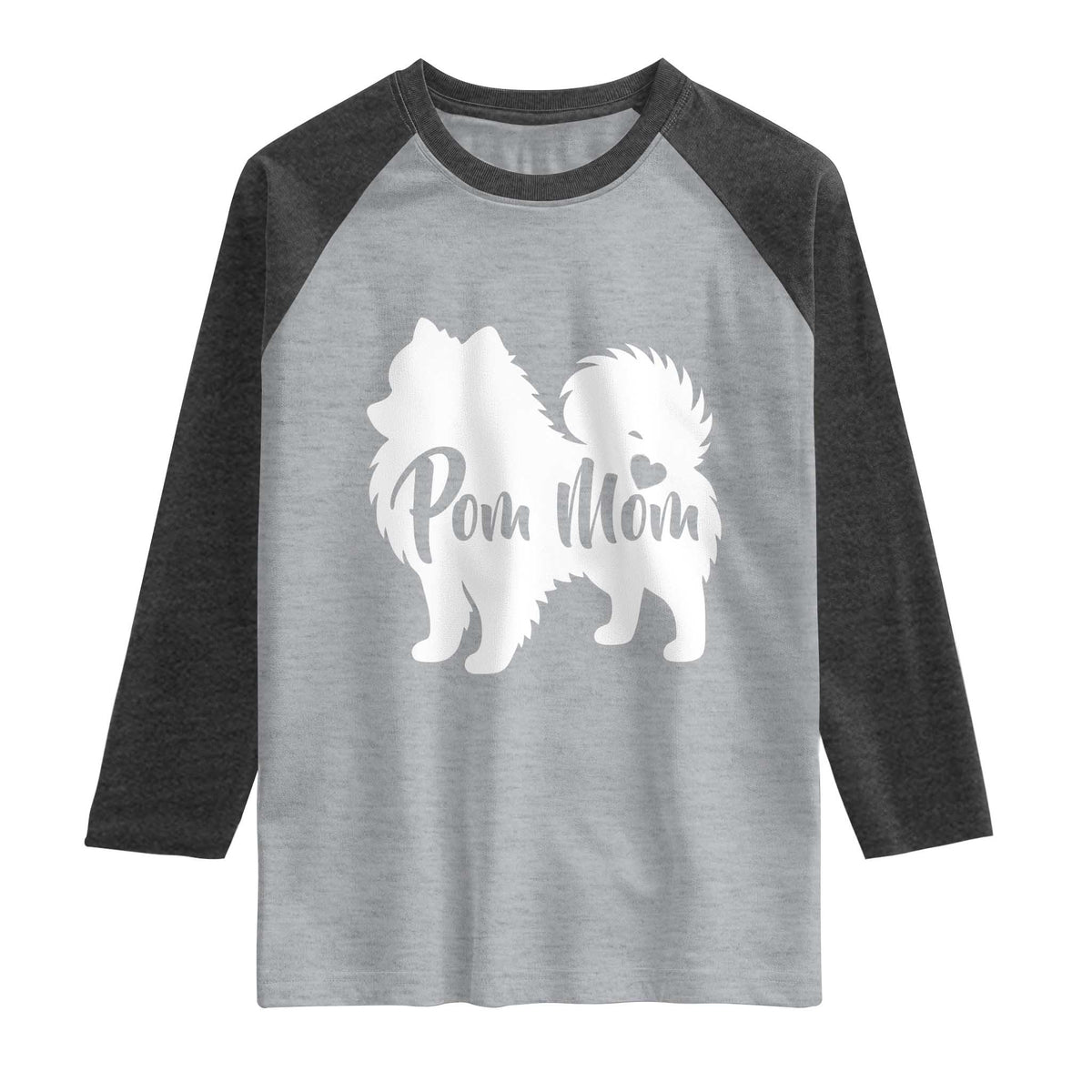Proud Pom Mom Raglan Shirt Pomeranian Dog Lover Gift