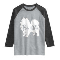 Proud Pom Mom Raglan Shirt Pomeranian Dog Lover Gift