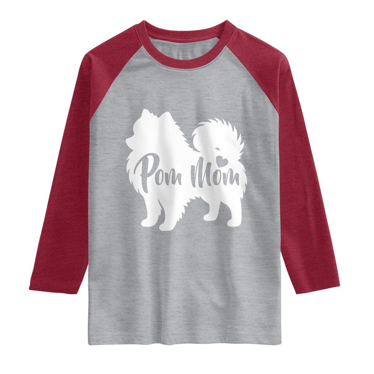 Proud Pom Mom Raglan Shirt Pomeranian Dog Lover Gift