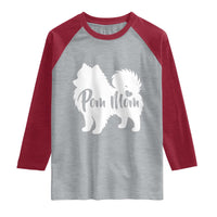 Proud Pom Mom Raglan Shirt Pomeranian Dog Lover Gift