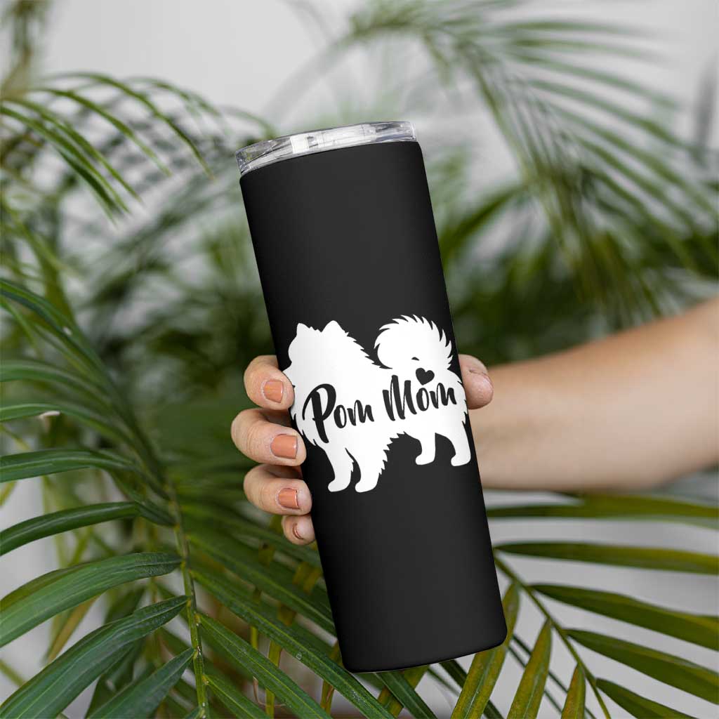 Proud Pom Mom Skinny Tumbler Pomeranian Dog Lover Gift
