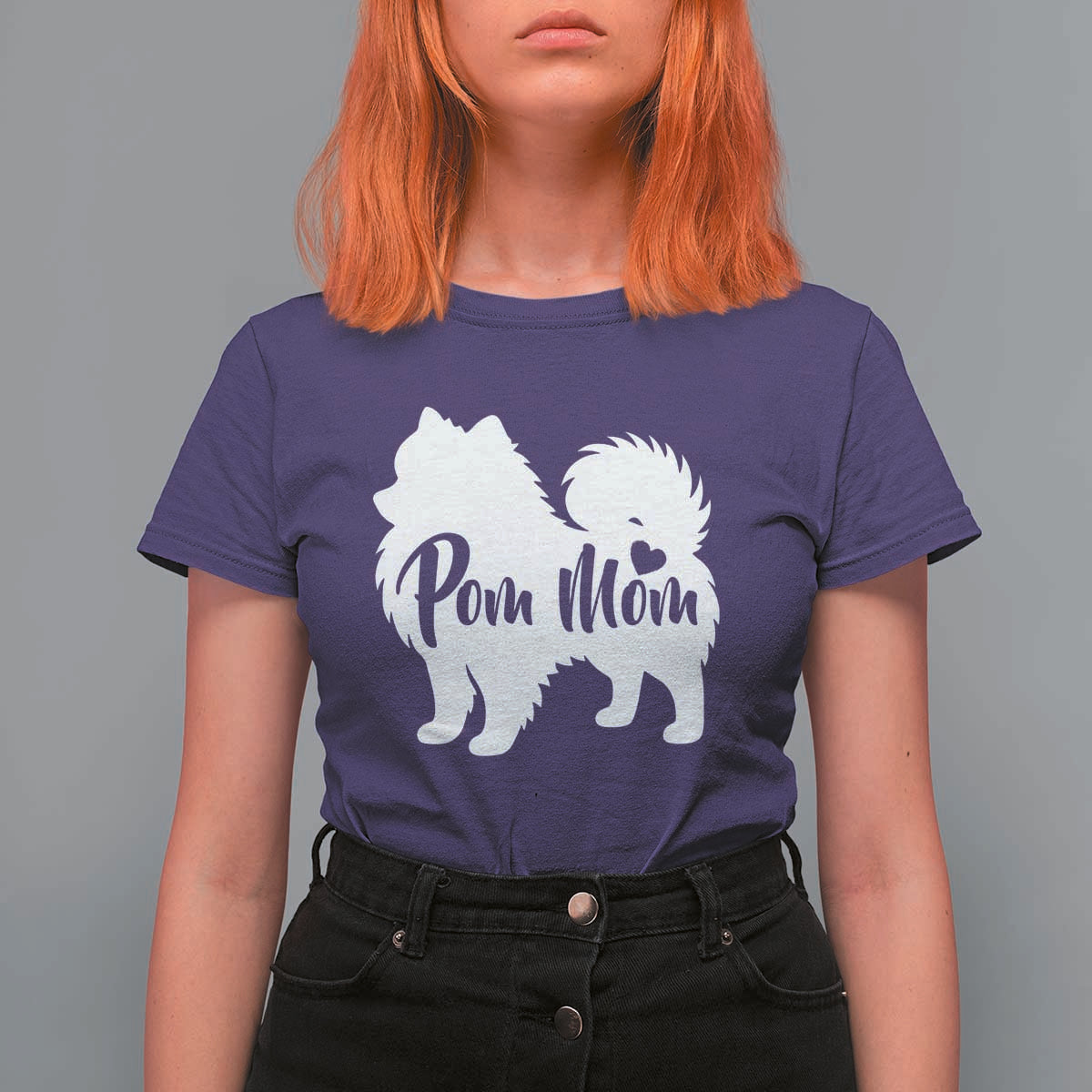 Proud Pom Mom T Shirt For Women Pomeranian Dog Lover Gift