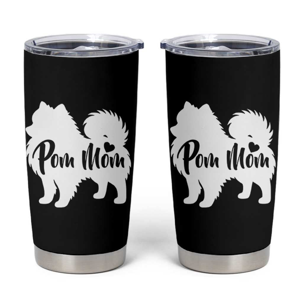 Proud Pom Mom Tumbler Cup Pomeranian Dog Lover Gift