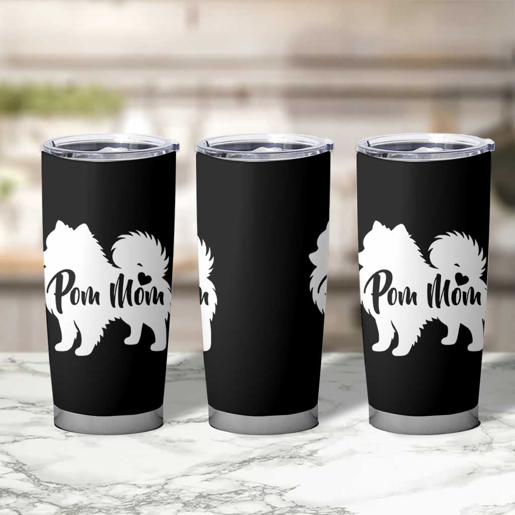Proud Pom Mom Tumbler Cup Pomeranian Dog Lover Gift