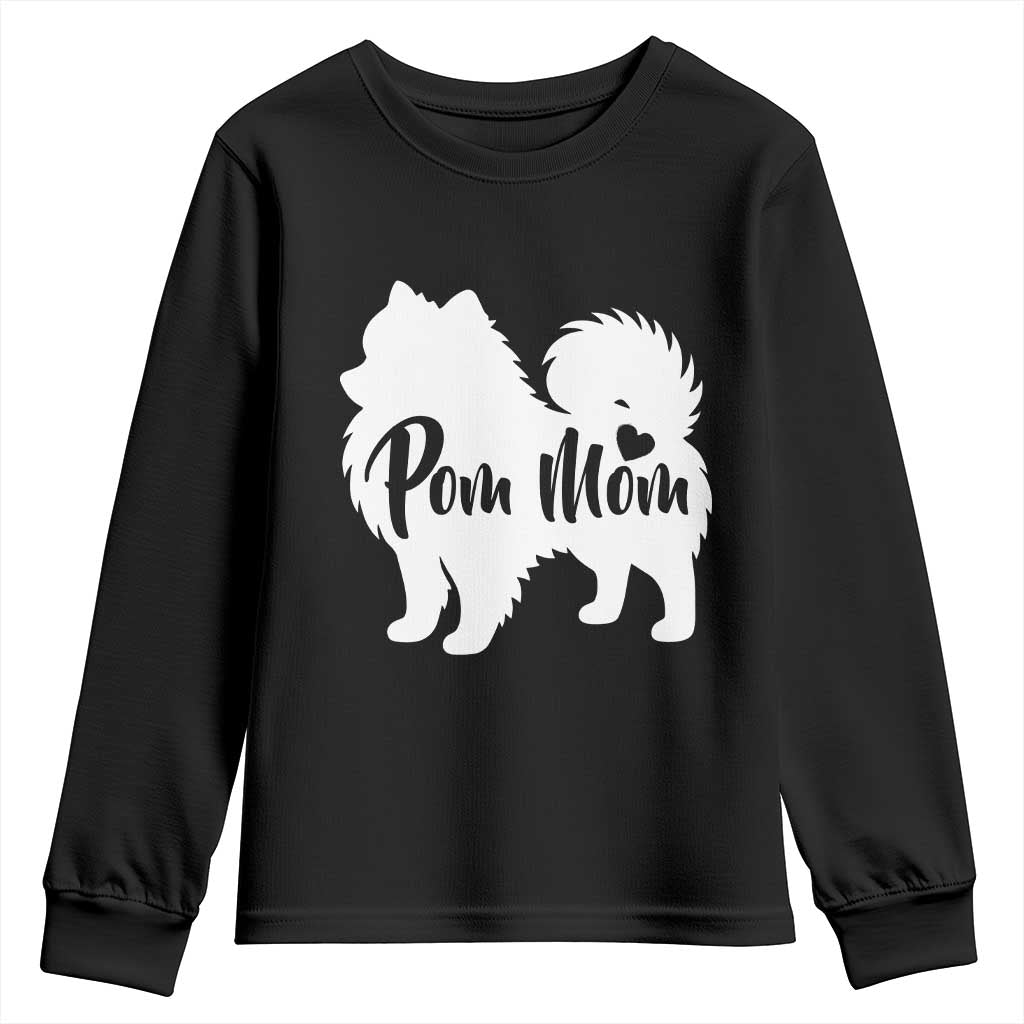 Proud Pom Mom Youth Sweatshirt Pomeranian Dog Lover Gift