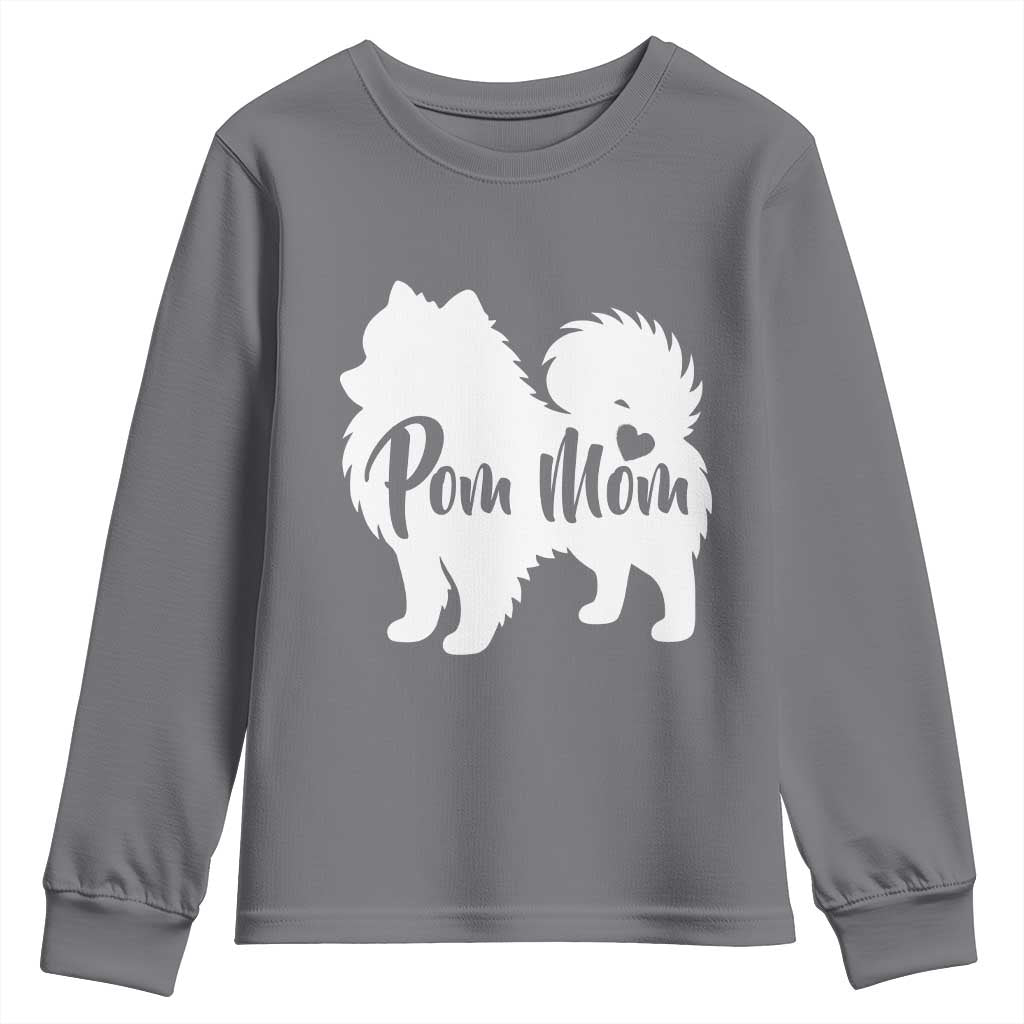Proud Pom Mom Youth Sweatshirt Pomeranian Dog Lover Gift