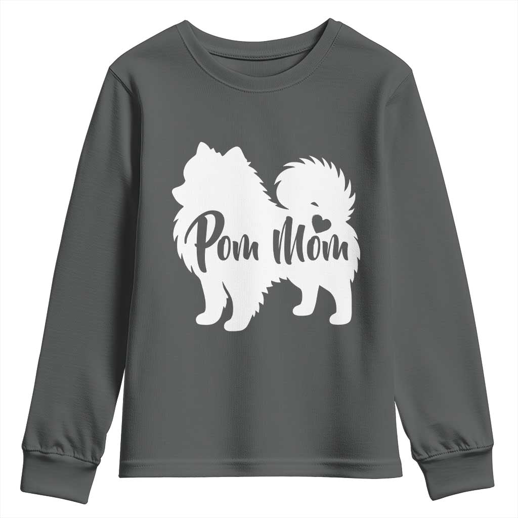 Proud Pom Mom Youth Sweatshirt Pomeranian Dog Lover Gift