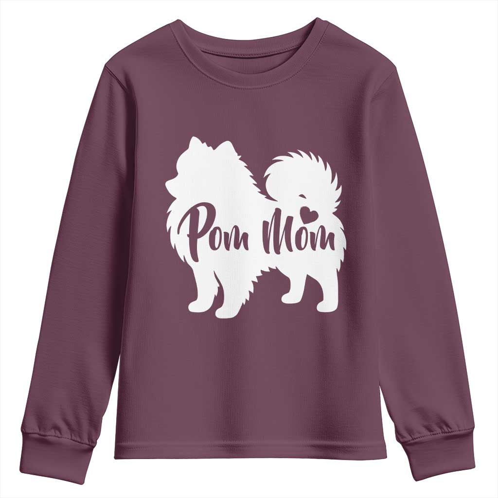Proud Pom Mom Youth Sweatshirt Pomeranian Dog Lover Gift