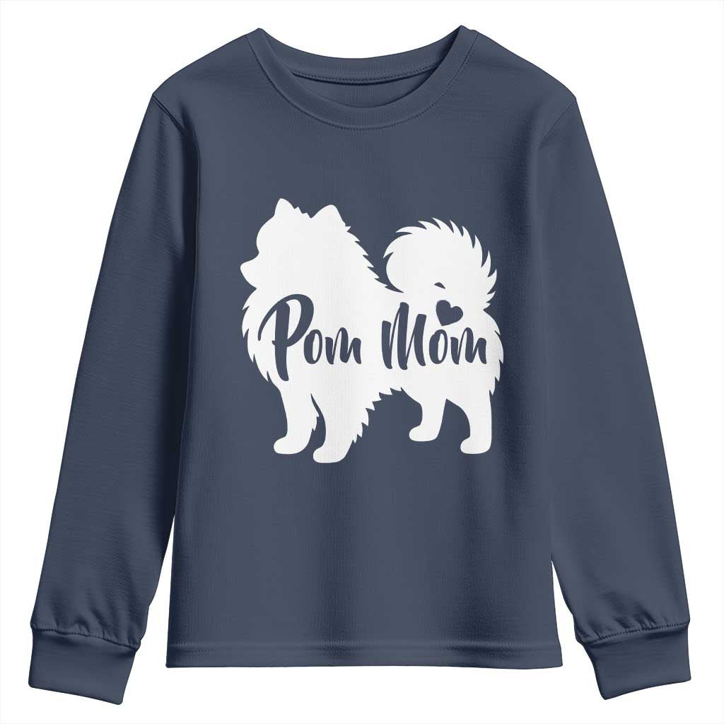Proud Pom Mom Youth Sweatshirt Pomeranian Dog Lover Gift