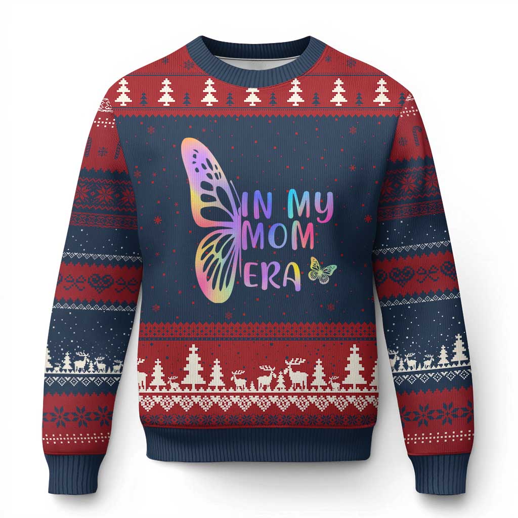 In My Mom Era Ugly Christmas Sweater Colorful Butterfly Mothers Day Gift