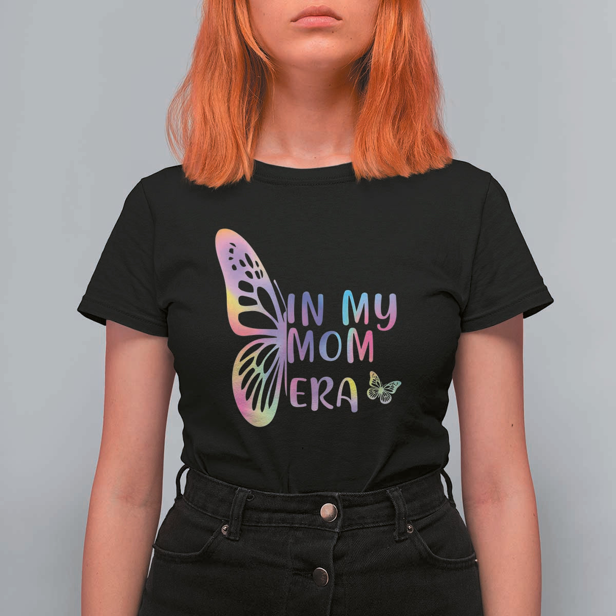 In My Mom Era T Shirt For Women Colorful Butterfly Mothers Day Gift