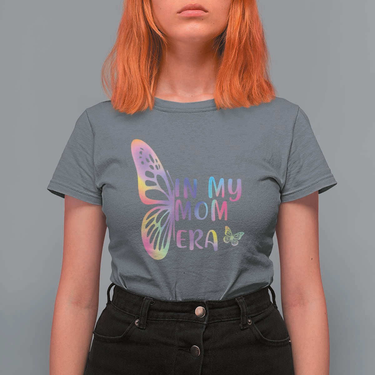 In My Mom Era T Shirt For Women Colorful Butterfly Mothers Day Gift