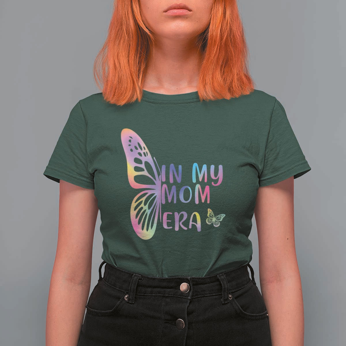 In My Mom Era T Shirt For Women Colorful Butterfly Mothers Day Gift