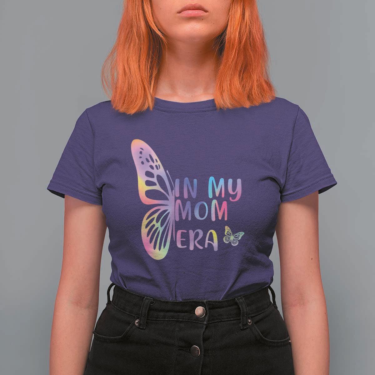 In My Mom Era T Shirt For Women Colorful Butterfly Mothers Day Gift