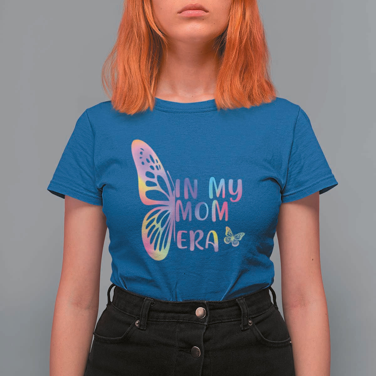 In My Mom Era T Shirt For Women Colorful Butterfly Mothers Day Gift