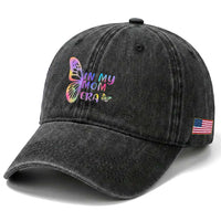 In My Mom Era Washed Cotton Baseball Cap Colorful Butterfly Mothers Day Gift