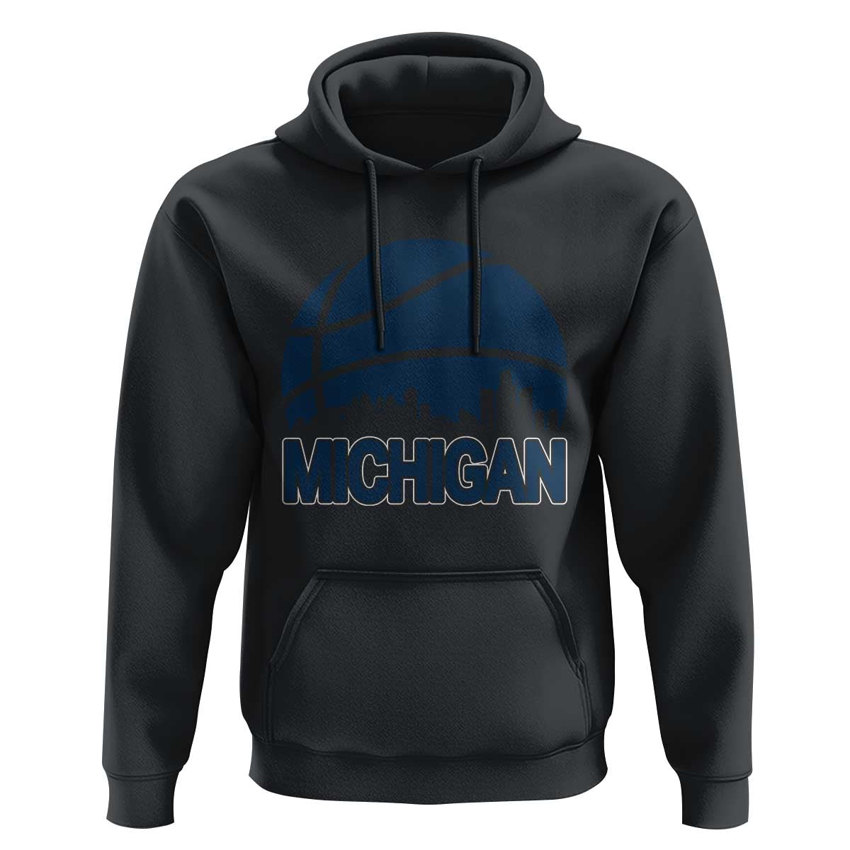 Vintage Urban Michigan Skyline Hoodie Gift For Basketball Fan