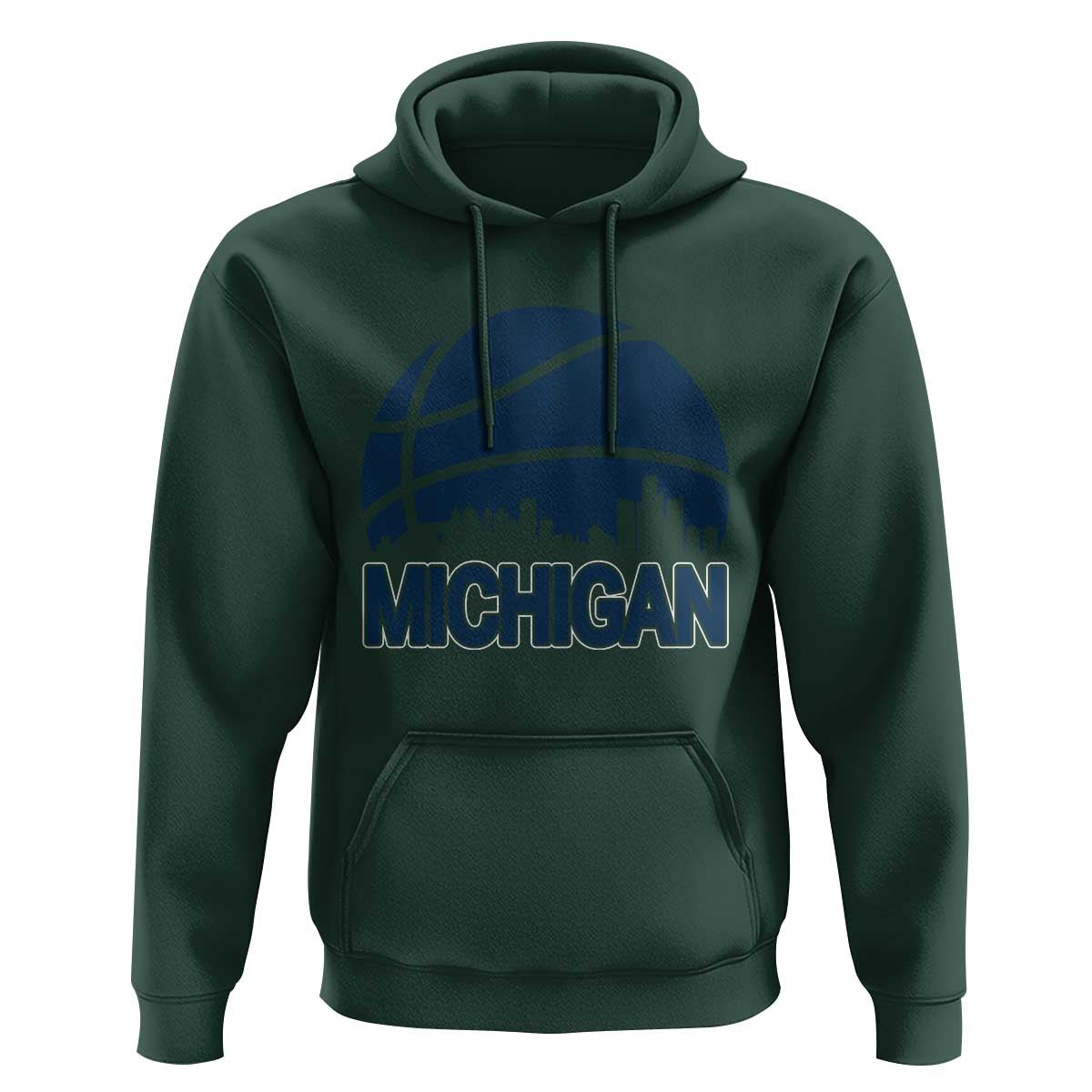 Vintage Urban Michigan Skyline Hoodie Gift For Basketball Fan