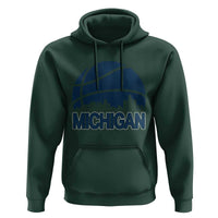Vintage Urban Michigan Skyline Hoodie Gift For Basketball Fan