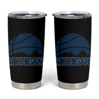 Vintage Urban Michigan Skyline Tumbler Cup Gift For Basketball Fan