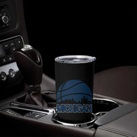 Vintage Urban Michigan Skyline Tumbler Cup Gift For Basketball Fan