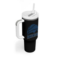 Vintage Urban Michigan Skyline Tumbler With Handle Gift For Basketball Fan