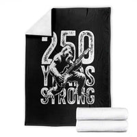 250 Years Strong Bigfoot Guitar Throw Blanket USA 250th Anniversary Gift