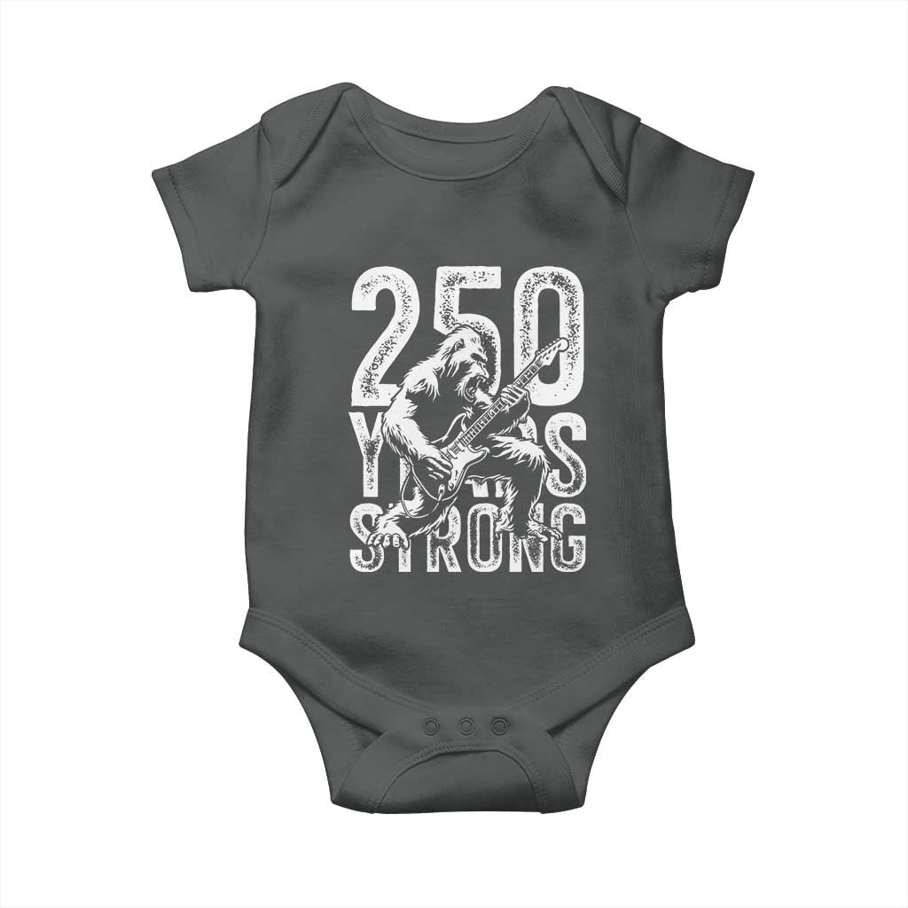 250 Years Strong Bigfoot Guitar Baby Onesie USA 250th Anniversary Gift