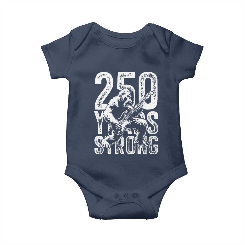 250 Years Strong Bigfoot Guitar Baby Onesie USA 250th Anniversary Gift