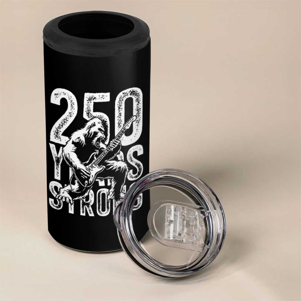 250 Years Strong Bigfoot Guitar 4 in 1 Can Cooler Tumbler USA 250th Anniversary Gift