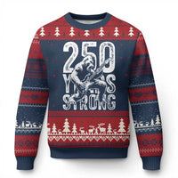 250 Years Strong Bigfoot Guitar Ugly Christmas Sweater USA 250th Anniversary Gift