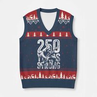 250 Years Strong Bigfoot Guitar V-Neck Knit Sweater Vest USA 250th Anniversary Gift