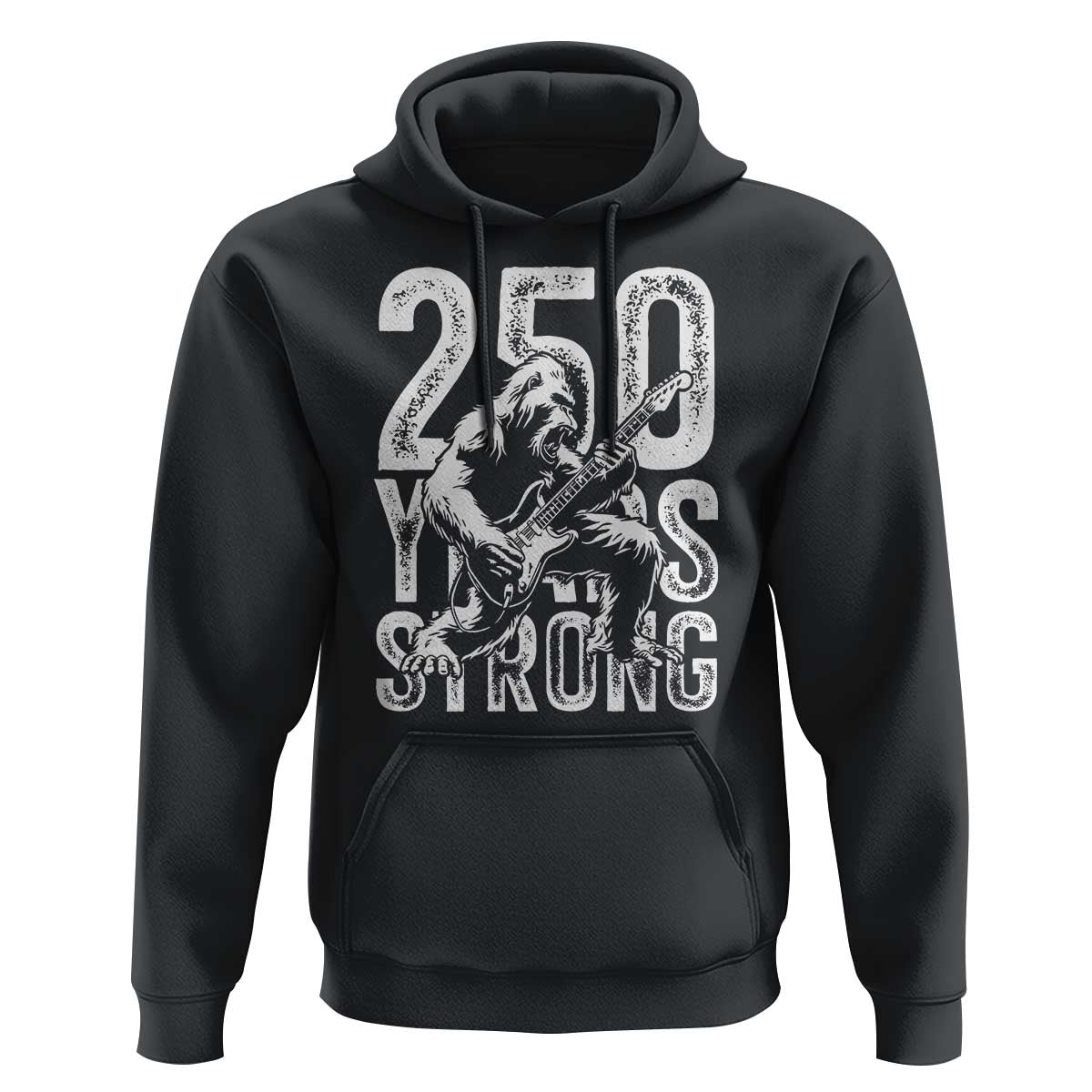 250 Years Strong Bigfoot Guitar Hoodie USA 250th Anniversary Gift