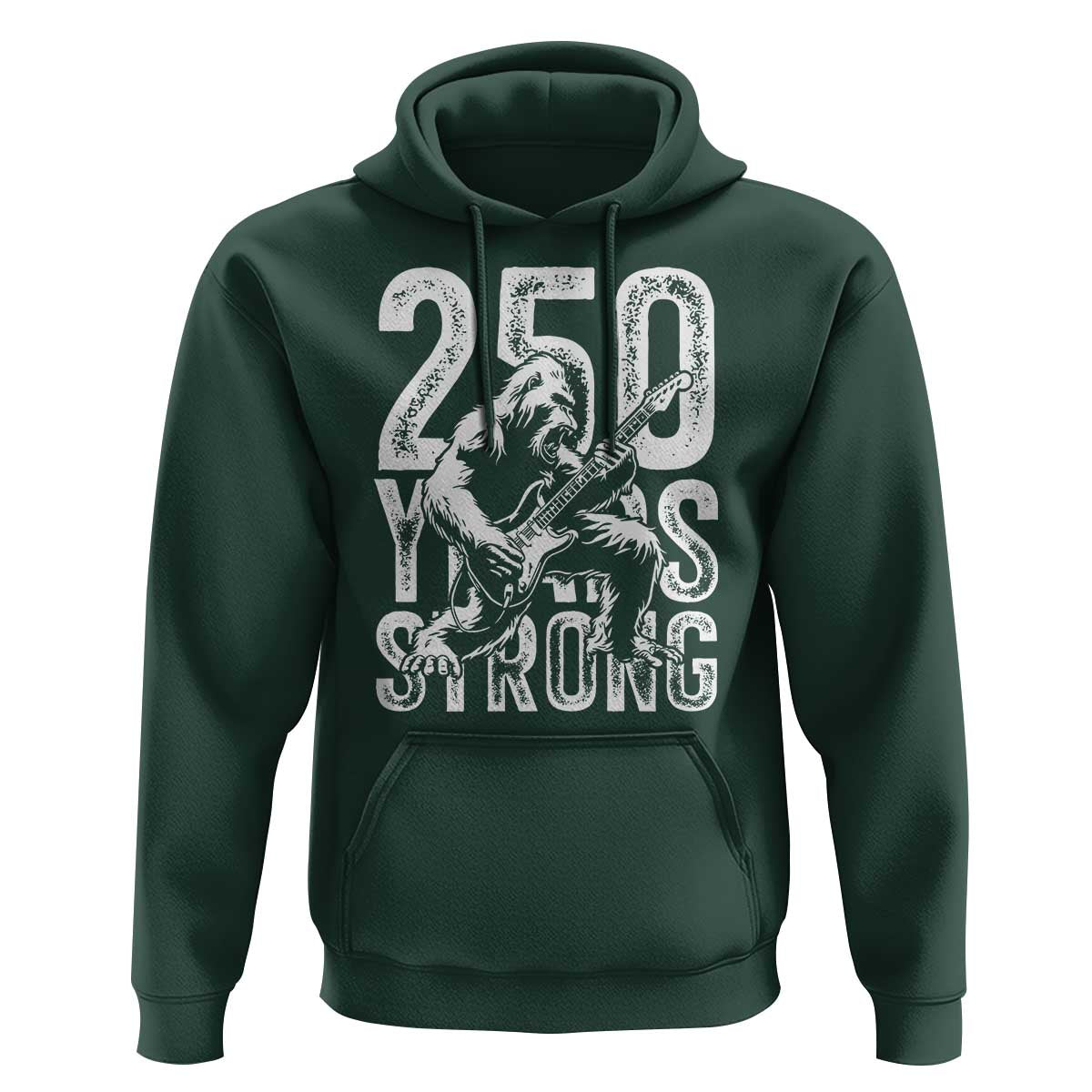 250 Years Strong Bigfoot Guitar Hoodie USA 250th Anniversary Gift