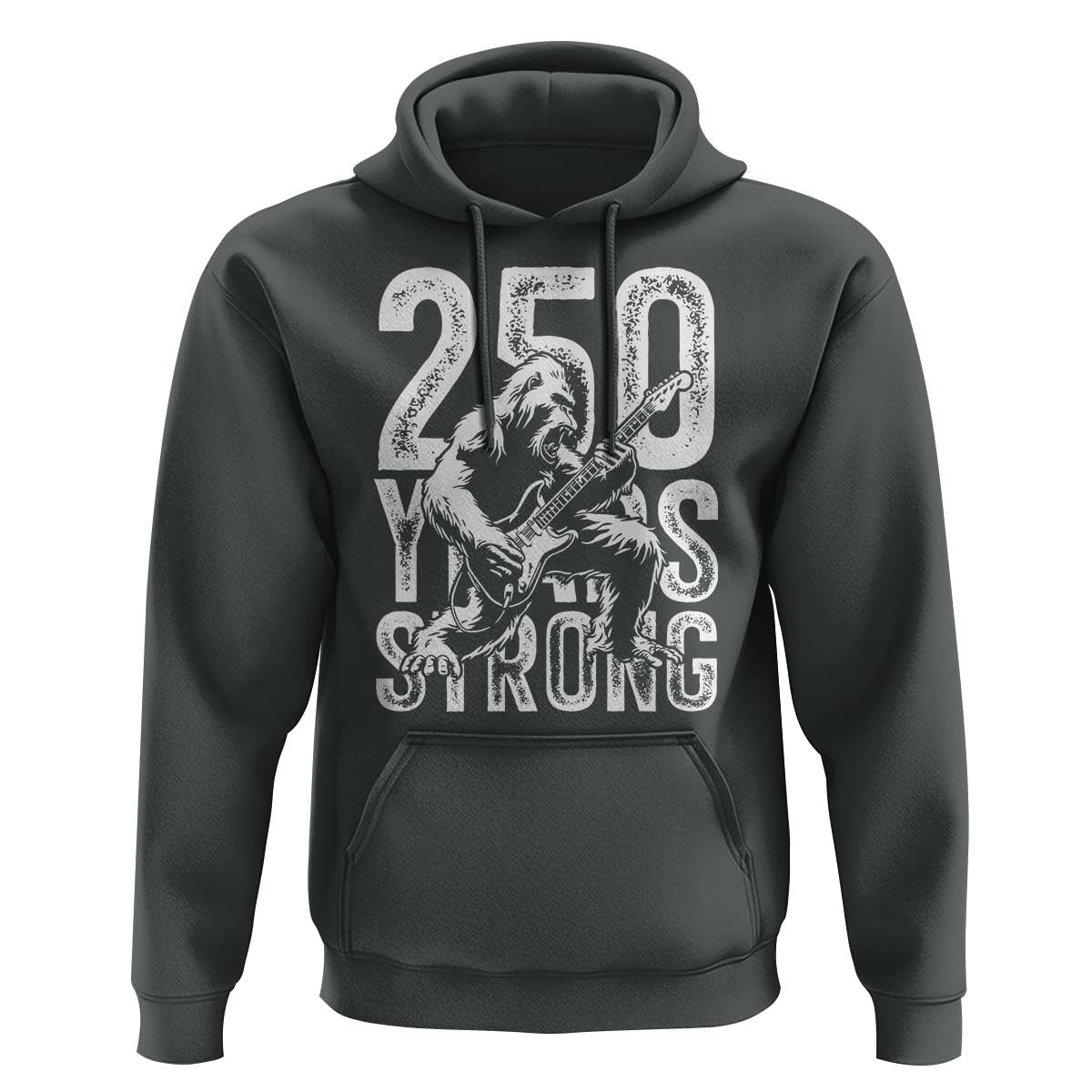 250 Years Strong Bigfoot Guitar Hoodie USA 250th Anniversary Gift