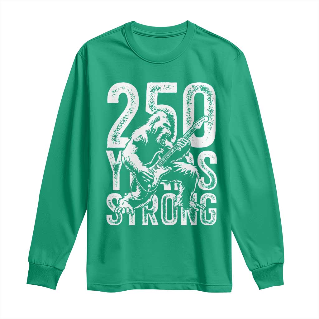 250 Years Strong Bigfoot Guitar Long Sleeve Shirt USA 250th Anniversary Gift