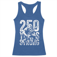 250 Years Strong Bigfoot Guitar Racerback Tank Top USA 250th Anniversary Gift