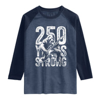 250 Years Strong Bigfoot Guitar Raglan Shirt USA 250th Anniversary Gift