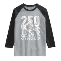 250 Years Strong Bigfoot Guitar Raglan Shirt USA 250th Anniversary Gift