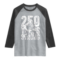 250 Years Strong Bigfoot Guitar Raglan Shirt USA 250th Anniversary Gift