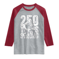 250 Years Strong Bigfoot Guitar Raglan Shirt USA 250th Anniversary Gift