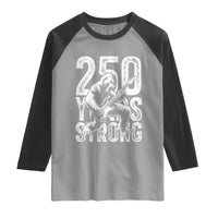 250 Years Strong Bigfoot Guitar Raglan Shirt USA 250th Anniversary Gift