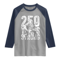 250 Years Strong Bigfoot Guitar Raglan Shirt USA 250th Anniversary Gift