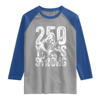 250 Years Strong Bigfoot Guitar Raglan Shirt USA 250th Anniversary Gift