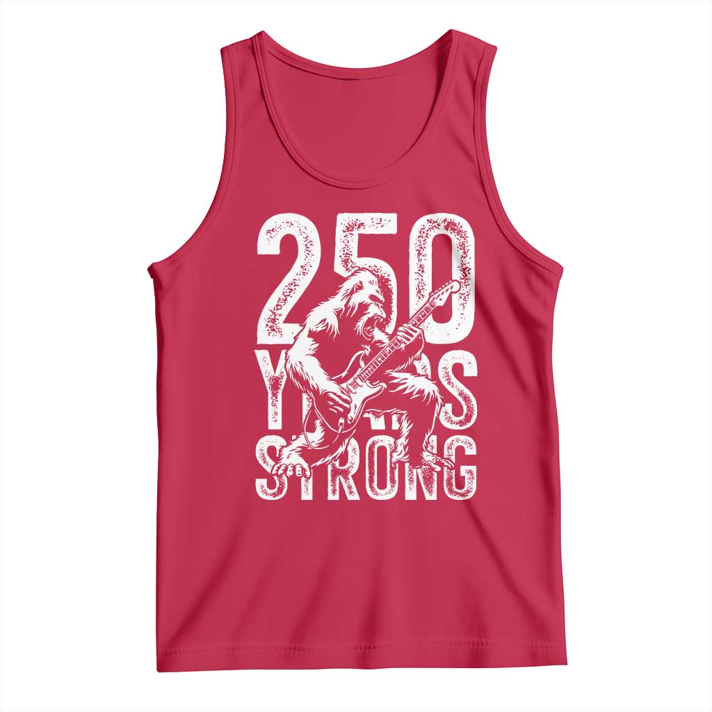 250 Years Strong Bigfoot Guitar Tank Top USA 250th Anniversary Gift