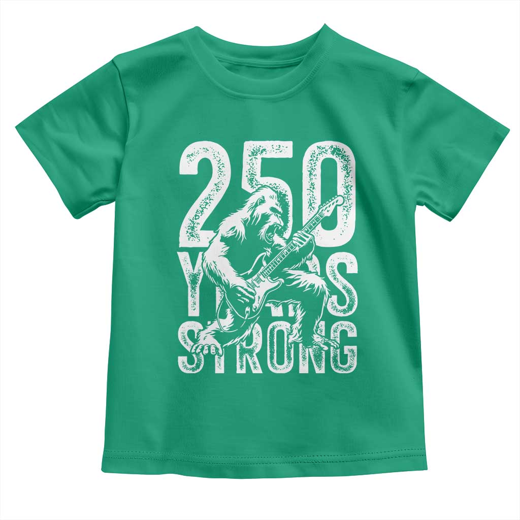 250 Years Strong Bigfoot Guitar Toddler T Shirt USA 250th Anniversary Gift
