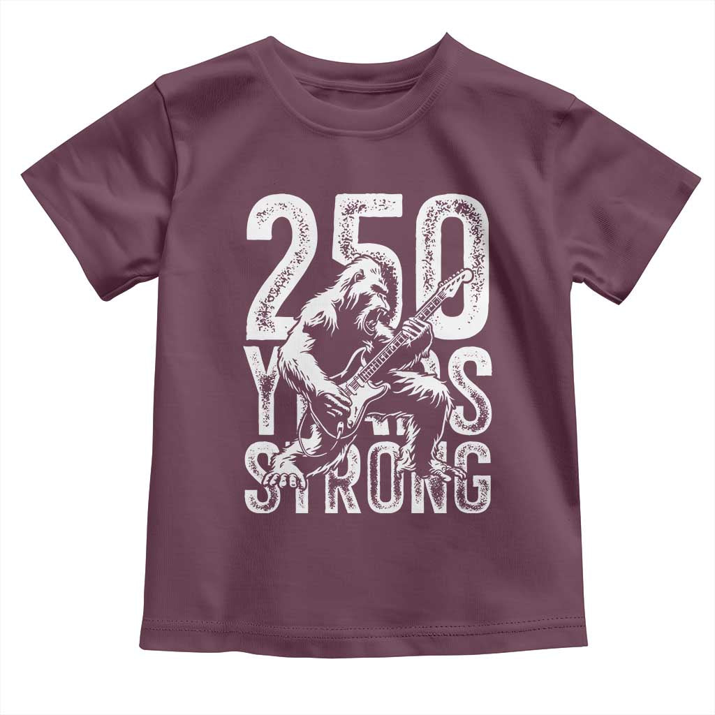 250 Years Strong Bigfoot Guitar Toddler T Shirt USA 250th Anniversary Gift