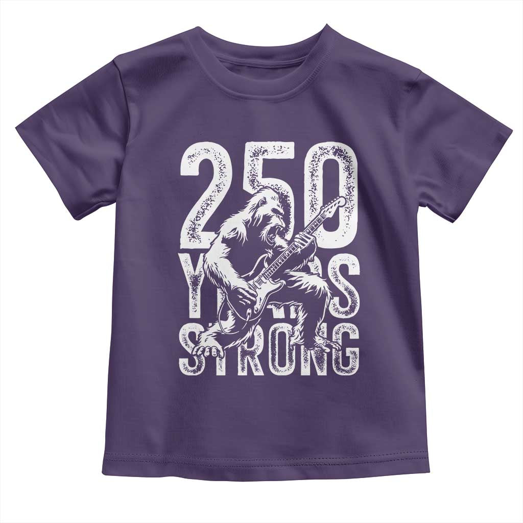 250 Years Strong Bigfoot Guitar Toddler T Shirt USA 250th Anniversary Gift