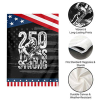 250 Years Strong Bigfoot Guitar Patriotic Garden Flag USA 250th Anniversary Gift