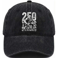 250 Years Strong Bigfoot Guitar Washed Cotton Baseball Cap USA 250th Anniversary Gift